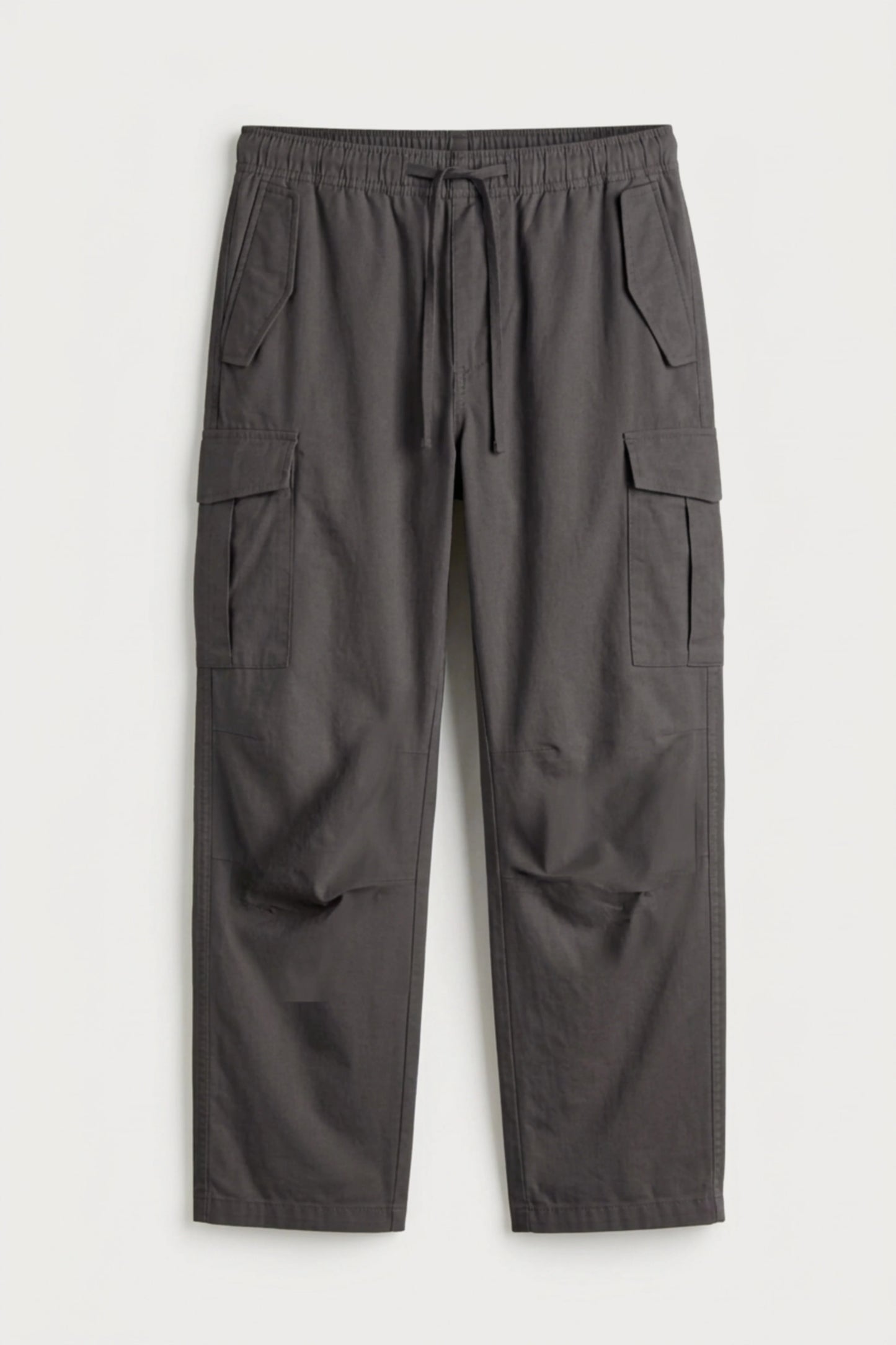 Men’s charcoal loosefit twill cotton cargo pants