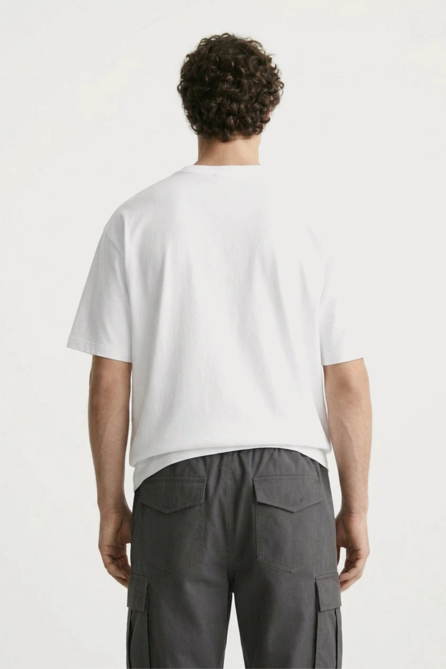 Men’s charcoal loosefit twill cotton cargo pants