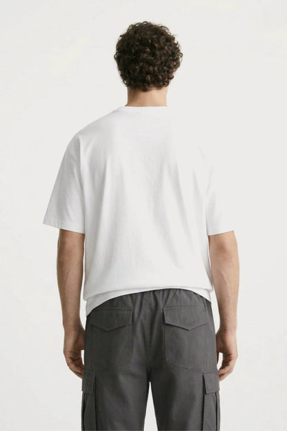 Men’s charcoal loosefit twill cotton cargo pants