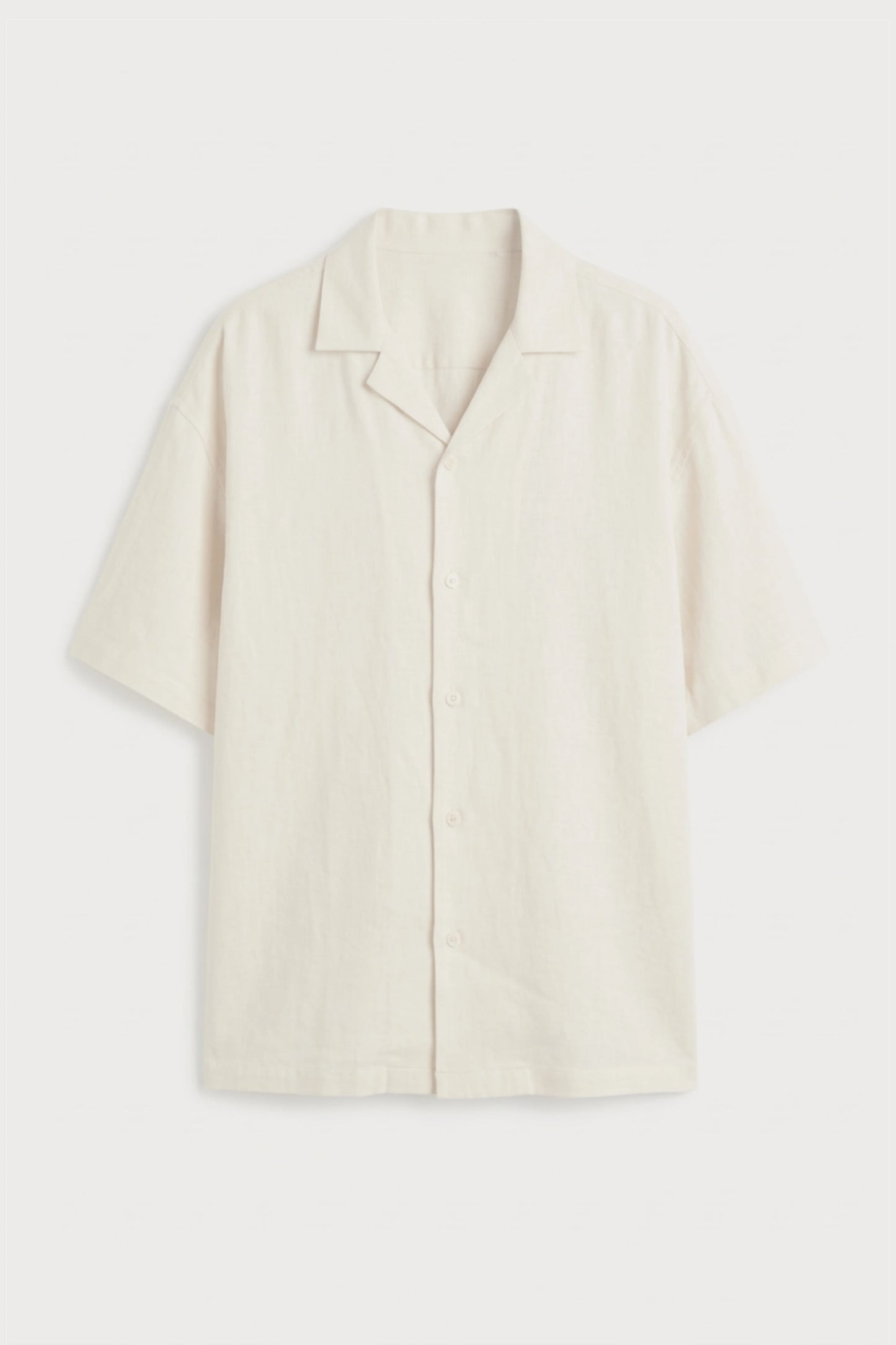Men’s off white loosefit camp collar cotton shirt