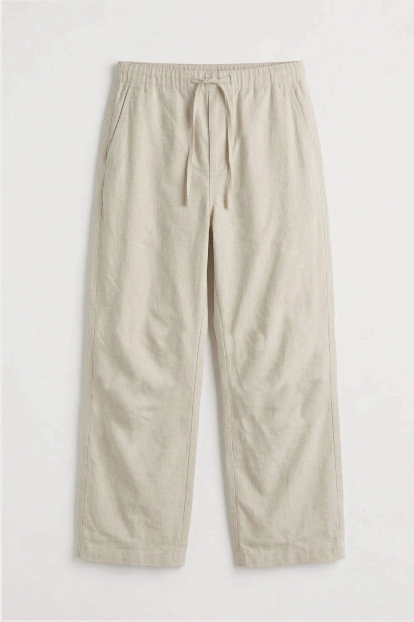 Men’s off white loosefit twill cotton joggers