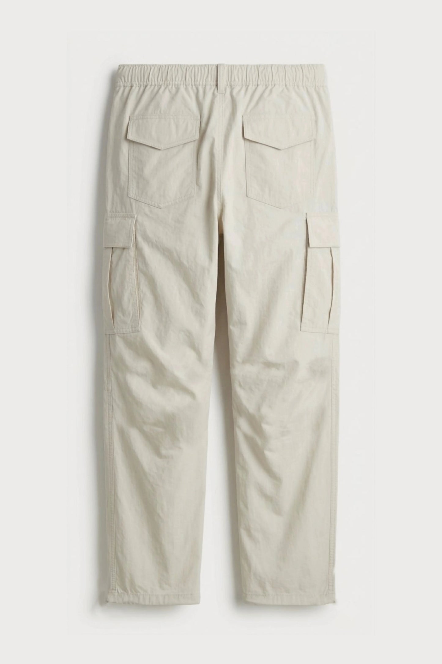 Men’s off white loosefit twill cotton cargo pants