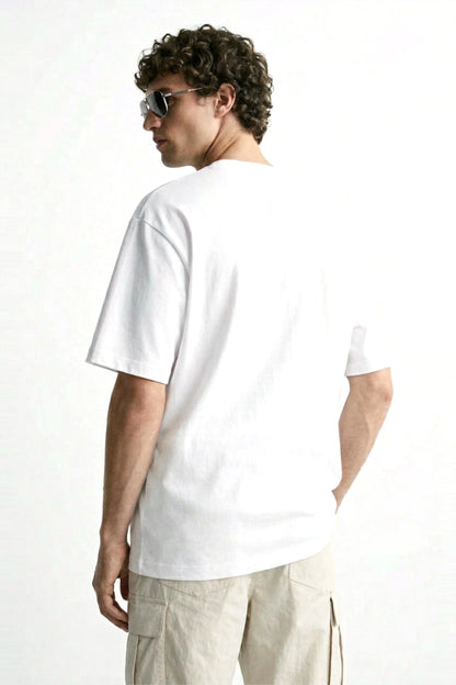 Men’s off white loosefit twill cotton cargo pants