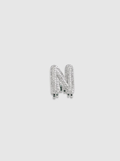 Bling N Alphabet Ring - Silver