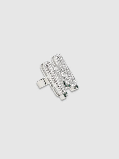 Bling N Alphabet Ring - Silver