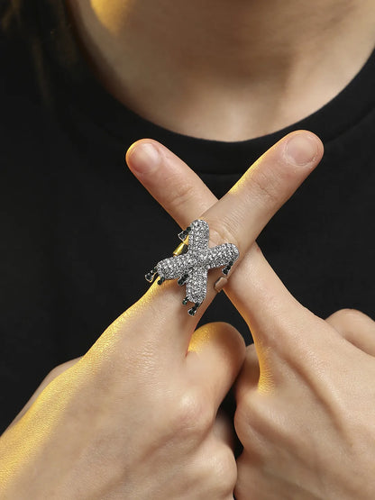 Bling X Alphabet Ring - Silver