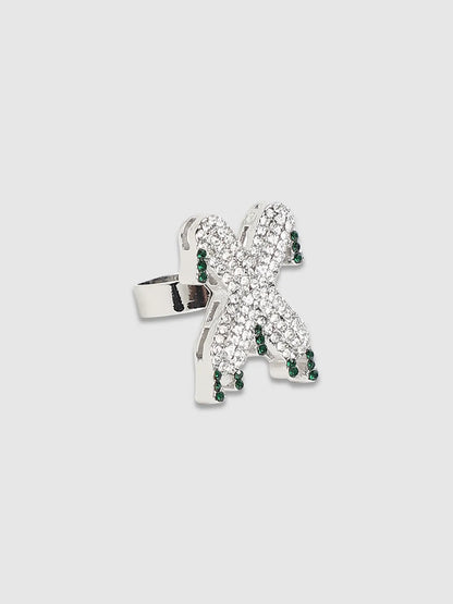 Bling X Alphabet Ring - Silver