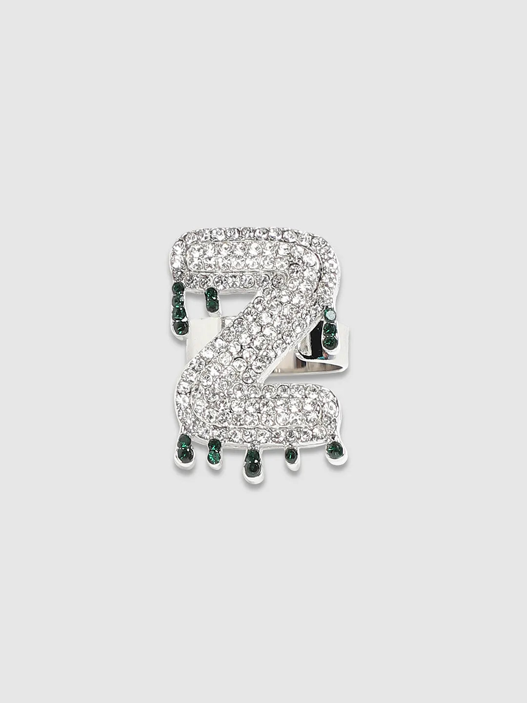 Bling Z Alphabet Ring - Silver