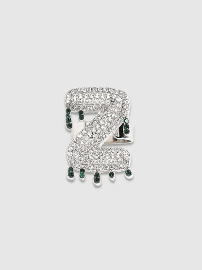 Bling Z Alphabet Ring - Silver