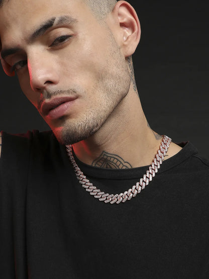 Embellished Criss-Cross Chain - Rose Gold