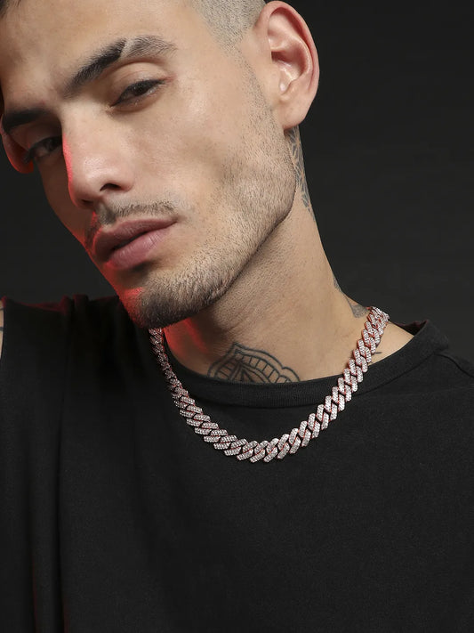 Embellished Criss-Cross Chain - Rose Gold