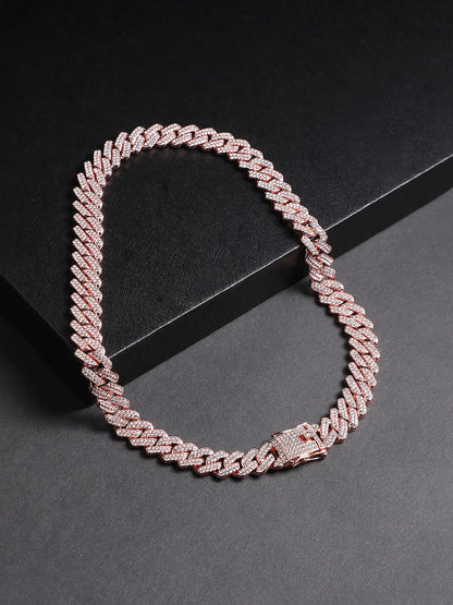 Embellished Criss-Cross Chain - Rose Gold