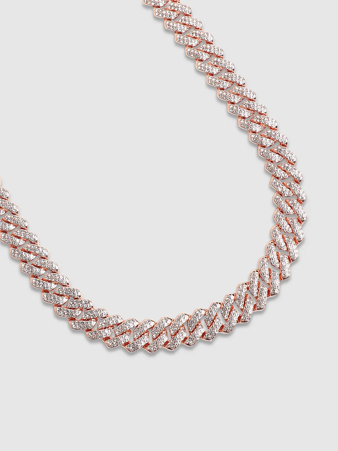 Embellished Criss-Cross Chain - Rose Gold
