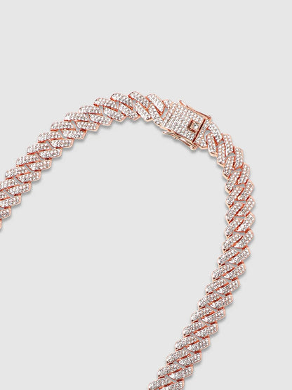 Mens-Embellished-Criss-Cross-Chain-Necklace-Rose-Gold