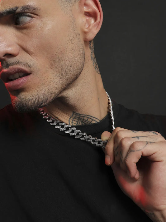 Embellished Criss-Cross Chain - Silver