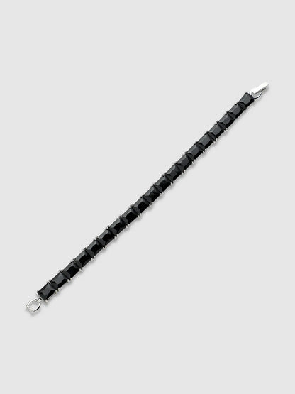 Geometric Stone Tennis Bracelet - Charcoal Black