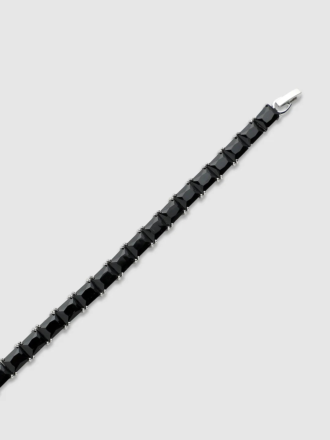 Geometric Stone Tennis Bracelet - Charcoal Black