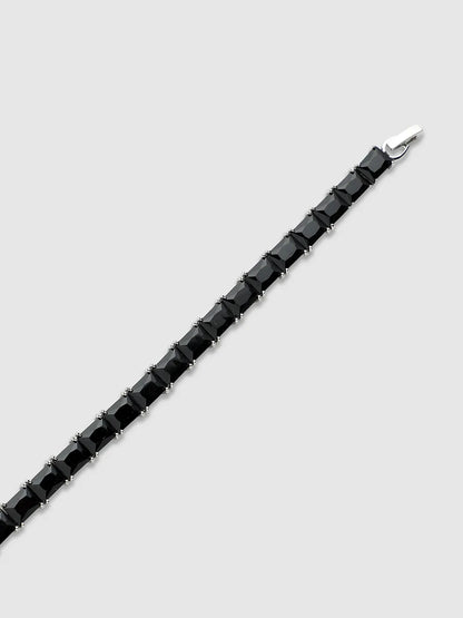 Geometric Stone Tennis Bracelet - Charcoal Black