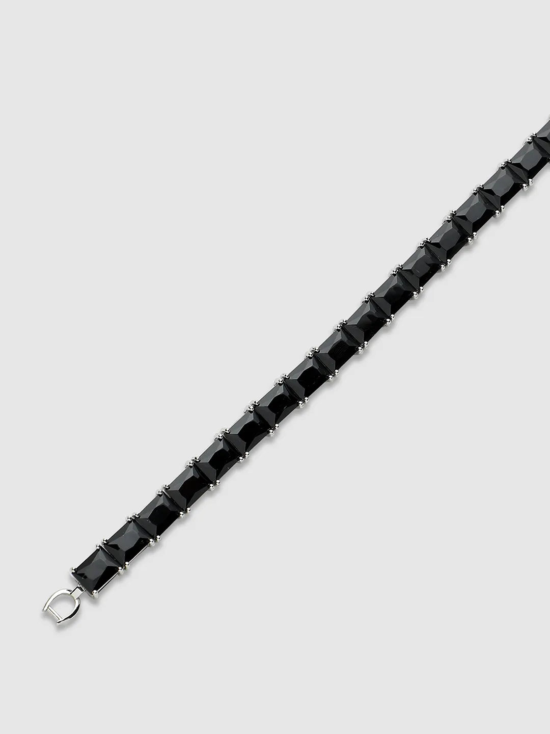 Mens-Geometric-Stone-Tennis-Bracelet-Charcoal-Black