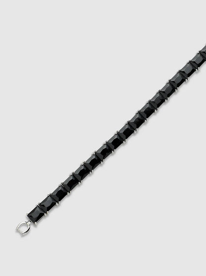 Mens-Geometric-Stone-Tennis-Bracelet-Charcoal-Black