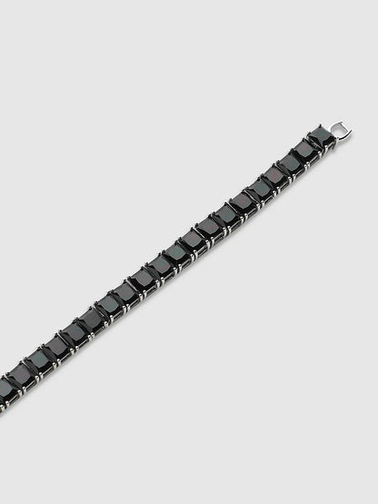 Square Stone Tennis Bracelet - Charcoal Black