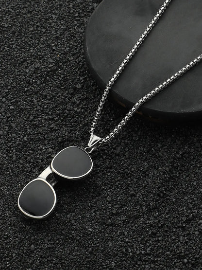 Sunglass Pendant with Chain - Charcoal Black