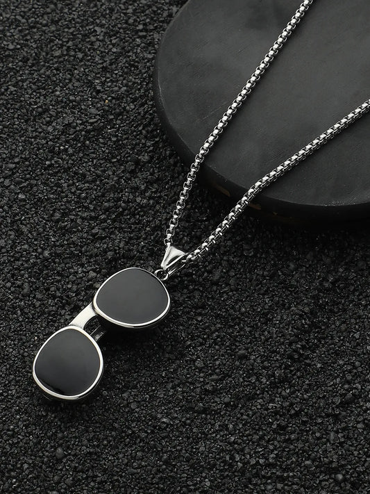 Sunglass Pendant with Chain - Charcoal Black