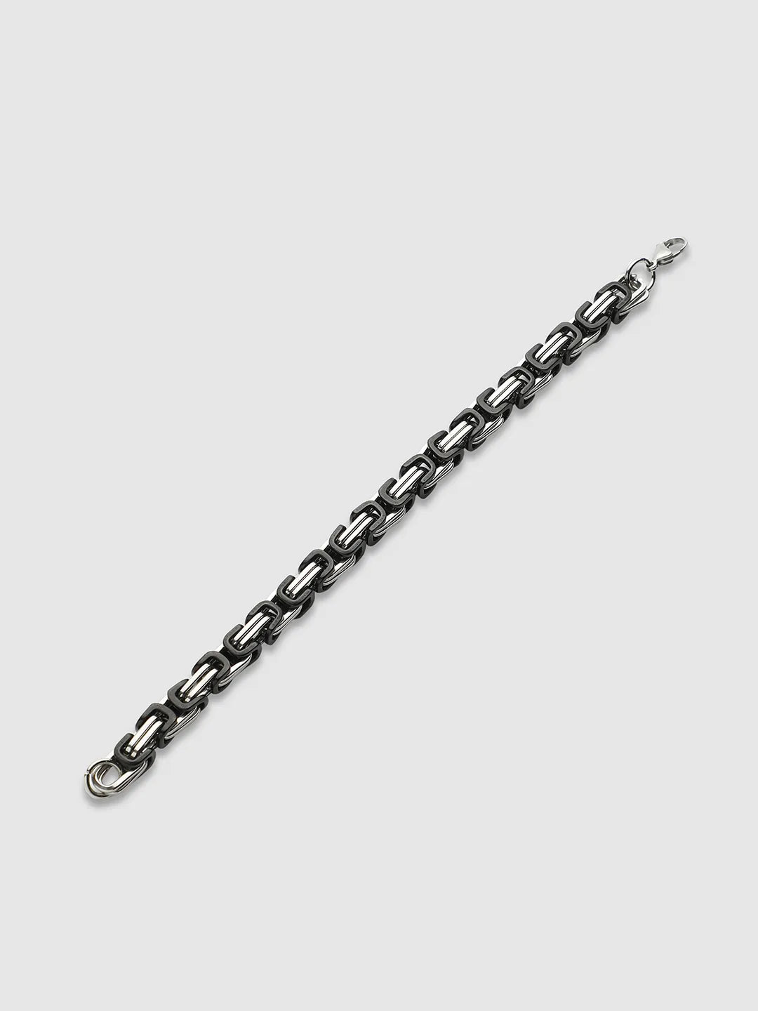 Twisted Chain Bracelet - Black & Silver