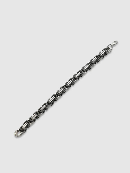 Twisted Chain Bracelet - Black & Silver