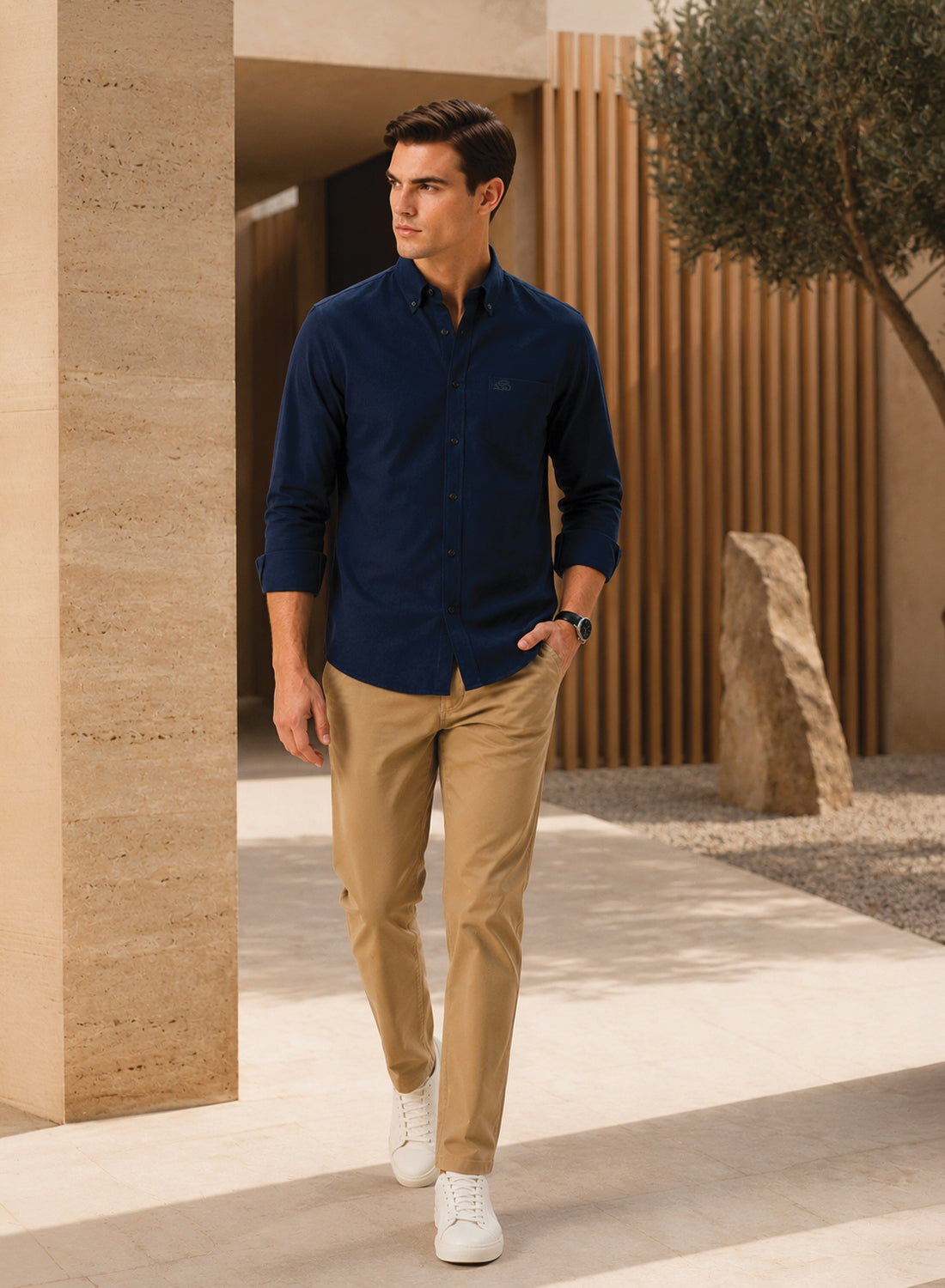 ADRO Premium Oxford Cotton Casual Shirt – Midnight-Navy