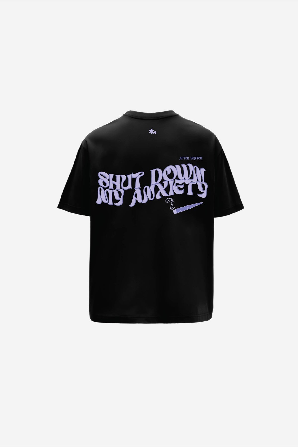 Printed Heavyweight Oversized Black T-Shirt Main Character
