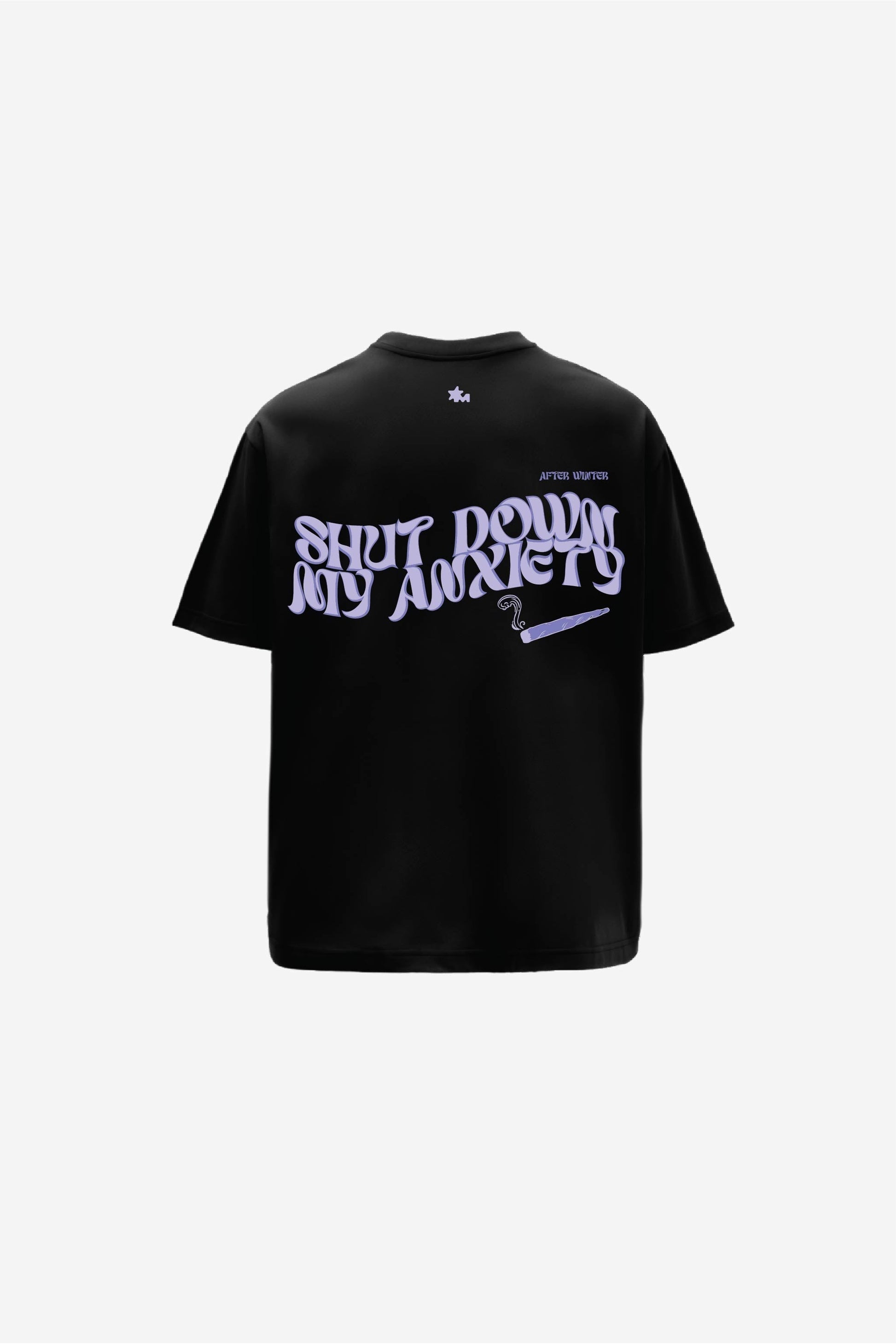 Printed Heavyweight Oversized Black T-Shirt Main Character