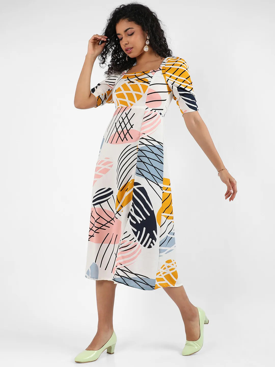 Contrast Foliage Dress