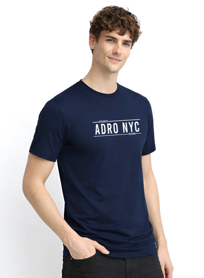 Adro Mens Branded Logo Printed T-Shirt | Typography Print 100% Cotton T shirt | Stylish Tee Summer Regular Fit Graphic Tshirt
