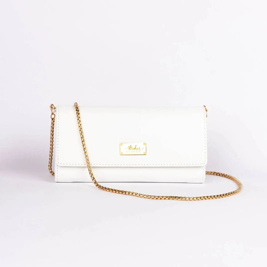 Snow White Clutch Wallet cum Sling Strokes by Namrata Mehta