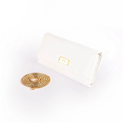 Snow White Clutch Wallet cum Sling Strokes by Namrata Mehta