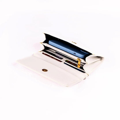 Snow White Clutch Wallet cum Sling Strokes by Namrata Mehta