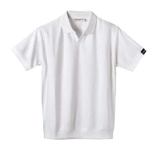 White V-neck Polo