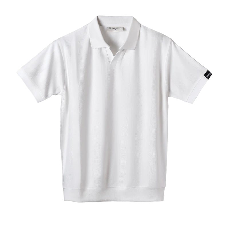 White V-neck Polo