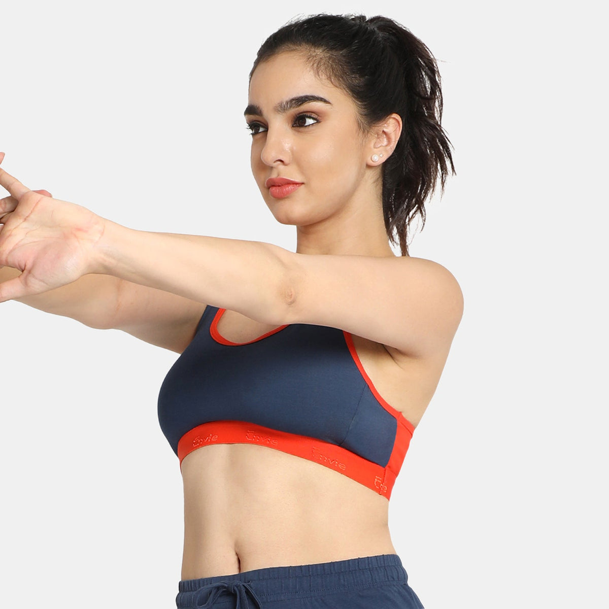 Non-padded non-wired sports bra pack of 2 denim fiesta - Envie NVB1016