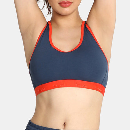 Non-padded non-wired sports bra pack of 2 denim fiesta - Envie NVB1016