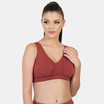 Envie night bra maroon non wired non padded soft fabric breathable sleeping bra for all night comfort