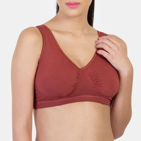 Envie night bra maroon non wired non padded soft fabric breathable sleeping bra for all night comfort