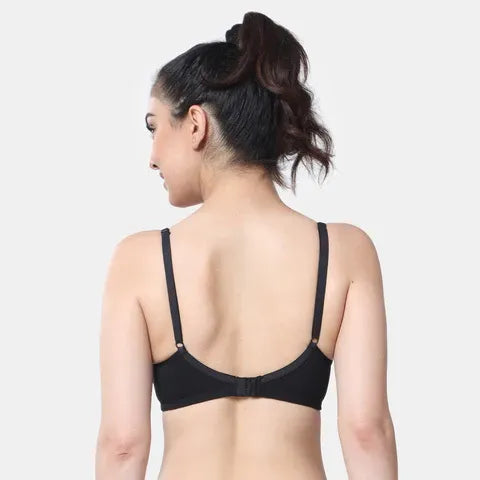Soft black T-shirt bra Envie non padded non wired comfortable bra for women