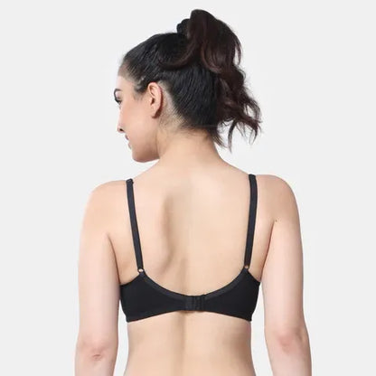 Soft black T-shirt bra Envie non padded non wired comfortable bra for women