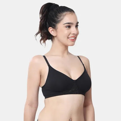 Soft black T-shirt bra Envie non padded non wired comfortable bra for women