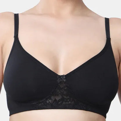 Soft black T-shirt bra Envie non padded non wired comfortable bra for women