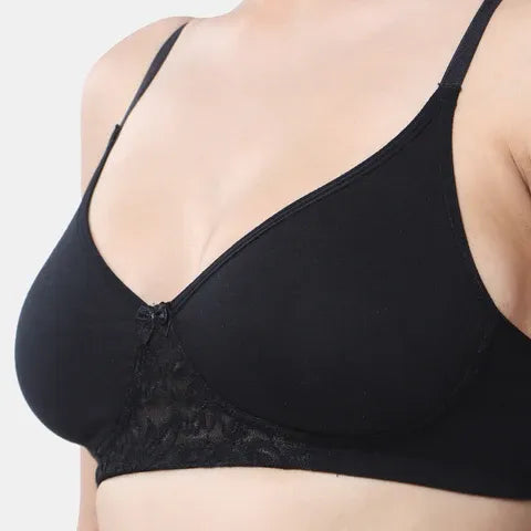 Soft black T-shirt bra Envie non padded non wired comfortable bra for women