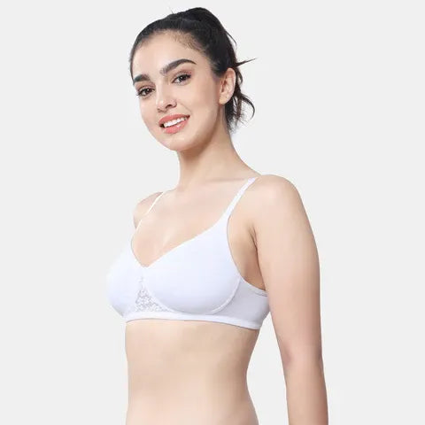 Envie women’s white T-shirt bra non padded non wired 3/4th coverage soft support bra