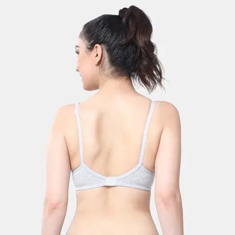 Envie minimiser lace bra non padded non wired 3/4th coverage NVB1091 grey melange smooth full coverage reducing bust elegant lace bra for women